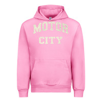 Fuchsia Pink Classic Motor City Detroit Varsity Urban Hoodie - longCreatives