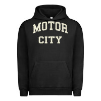 Pigment Black Classic Motor City Detroit Varsity Urban Hoodie - longCreatives