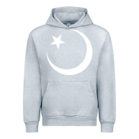Heather Grey Islam Symbol Design white Urban Hoodie - longCreatives