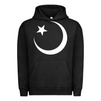 Pigment Black Islam Symbol Design white Urban Hoodie - longCreatives