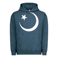 Pigment Midnight Navy Islam Symbol Design white Urban Hoodie - longCreatives