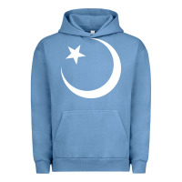 Pigment Pebble Blue Islam Symbol Design white Urban Hoodie - longCreatives