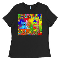 Black Autism awareness with stitch tumbler Ladies Tee - TumblerDesignByShophia