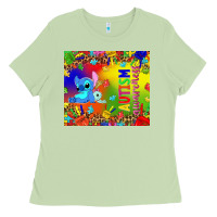 Matcha Autism awareness with stitch tumbler Ladies Tee - TumblerDesignByShophia