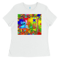 White Autism awareness with stitch tumbler Ladies Tee - TumblerDesignByShophia