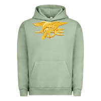 Pigment Oil Green Navy Seals badge Urban Hoodie - longCreatives