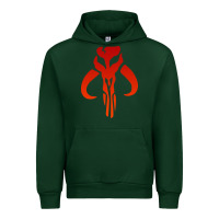 Forest Green Mando Mythosaur Skull Sticker Urban Hoodie - longCreatives