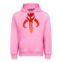 Fuchsia Pink Mando Mythosaur Skull Sticker Urban Hoodie - longCreatives