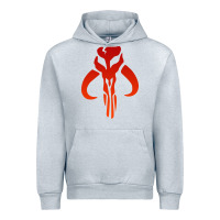 Heather Grey Mando Mythosaur Skull Sticker Urban Hoodie - longCreatives