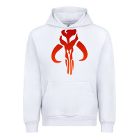 White Mando Mythosaur Skull Sticker Urban Hoodie - longCreatives
