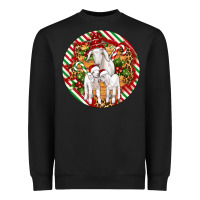Black christmas goat family ornament Heavyweight Sweatshirt - Artiststas