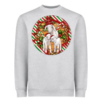 Heather Grey christmas goat family ornament Heavyweight Sweatshirt - Artiststas