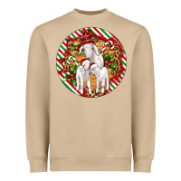 Mushroom christmas goat family ornament Heavyweight Sweatshirt - Artiststas