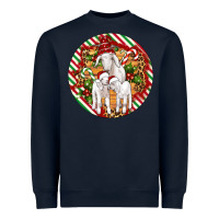 Navy christmas goat family ornament Heavyweight Sweatshirt - Artiststas