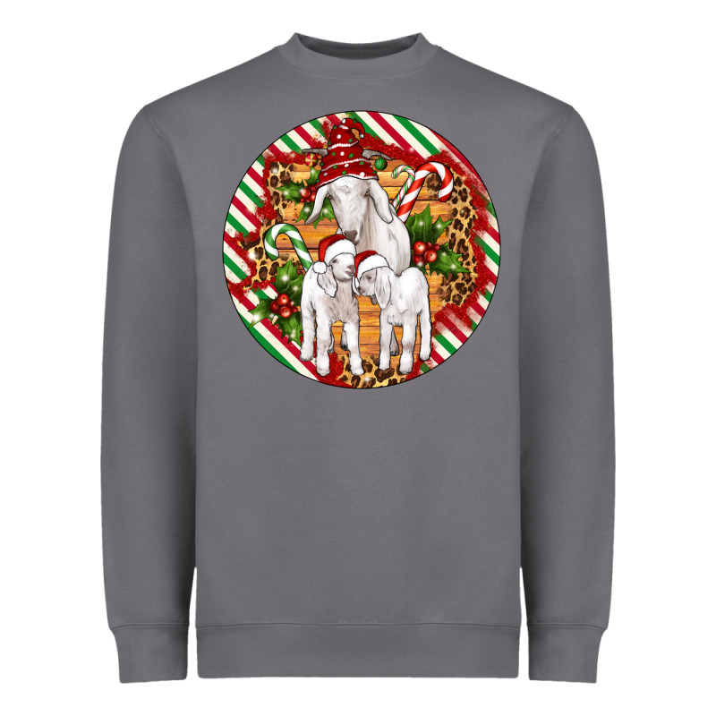 Christmas Goat Family Ornament Heavyweight Sweatshirt by Artiststas | Teevron