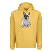 Antique Gold white black french bulldog Premium Hoodie - LillyAllenDesigns