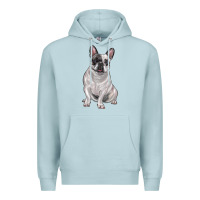 Blue Mist white black french bulldog Premium Hoodie - LillyAllenDesigns