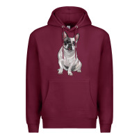 Burgundy white black french bulldog Premium Hoodie - LillyAllenDesigns