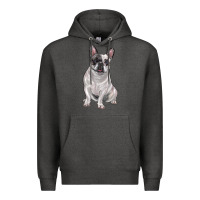 Charcoal Heather white black french bulldog Premium Hoodie - LillyAllenDesigns