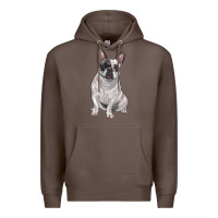 Coffee white black french bulldog Premium Hoodie - LillyAllenDesigns