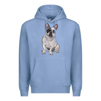 Colony Blue white black french bulldog Premium Hoodie - LillyAllenDesigns