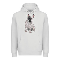 Dove Grey white black french bulldog Premium Hoodie - LillyAllenDesigns
