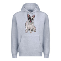 Heather Grey white black french bulldog Premium Hoodie - LillyAllenDesigns