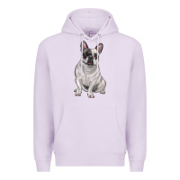 Lilac white black french bulldog Premium Hoodie - LillyAllenDesigns