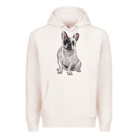 Pale Pink white black french bulldog Premium Hoodie - LillyAllenDesigns