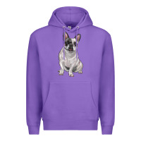 Purple white black french bulldog Premium Hoodie - LillyAllenDesigns