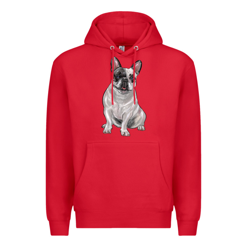 White Black French Bulldog Premium Hoodie by LillyAllenDesigns | Teevron