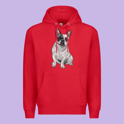 White Black French Bulldog Premium Hoodie Designed By Lillyallendesigns