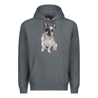 Rock white black french bulldog Premium Hoodie - LillyAllenDesigns