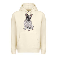 Sandshell white black french bulldog Premium Hoodie - LillyAllenDesigns