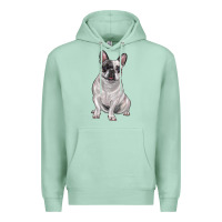 Seafoam white black french bulldog Premium Hoodie - LillyAllenDesigns