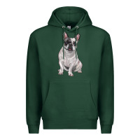 Sports Green white black french bulldog Premium Hoodie - LillyAllenDesigns