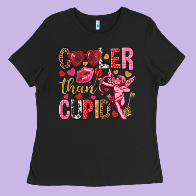 Cooler Than Cupid Valentine's Day Ladies Tee Designed By Howdyjamesfarm