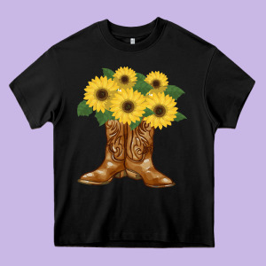 Cowgirl Boots Heavy Core Tee Designed By Bettercallsaul
