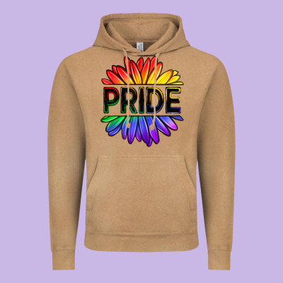 Hippie Pride Sunflowers Vintage Hoodie Designed By Oliviacreatesart