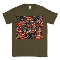 Army Green American flag leopard tumbler Classic Tee - HowdyJamesFarm