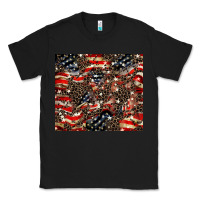Black American flag leopard tumbler Classic Tee - HowdyJamesFarm