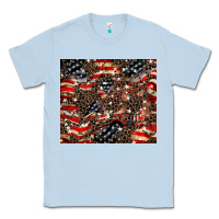 Dusty Blue American flag leopard tumbler Classic Tee - HowdyJamesFarm