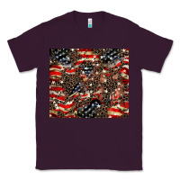 Plum American flag leopard tumbler Classic Tee - HowdyJamesFarm