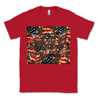 Red American flag leopard tumbler Classic Tee - HowdyJamesFarm