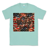 Seafoam American flag leopard tumbler Classic Tee - HowdyJamesFarm