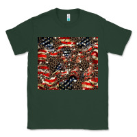 Sports Green American flag leopard tumbler Classic Tee - HowdyJamesFarm