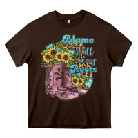 Chocolate Brown Blame It All On My Roots Heavy Core Tee - JahusDesignShop