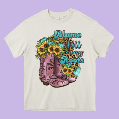 Blame It All On My Roots Heavy Core Tee Designed By Jahusdesignshop