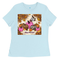 Baby Blue happy fall y'all cowgirl Ladies Tee - TumblerDesignByShophia