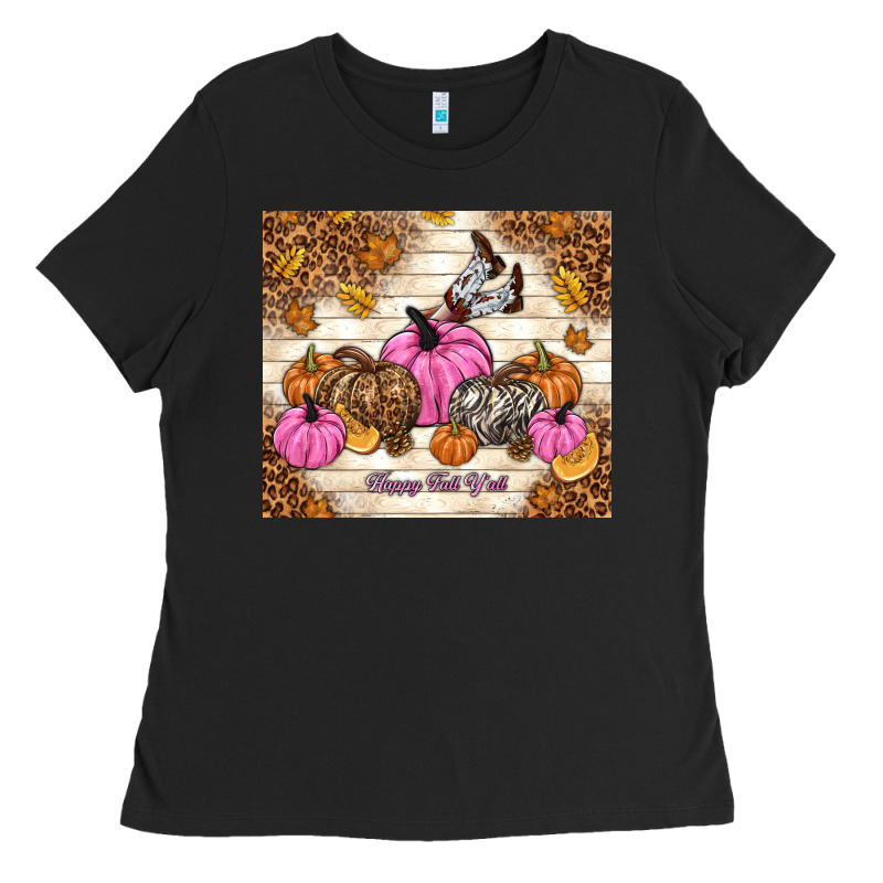 Happy Fall Y'all Cowgirl Ladies Tee by TumblerDesignByShophia | Teevron